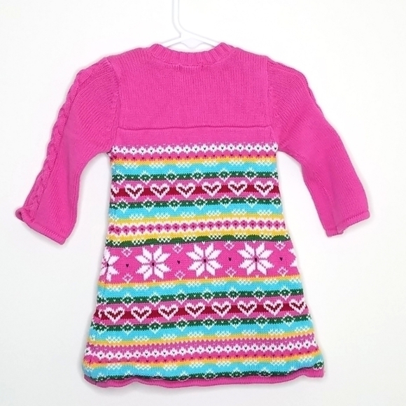 Gap Lined Fair Isle Knit Heart Dress 6-12m - Picture 2 of 6